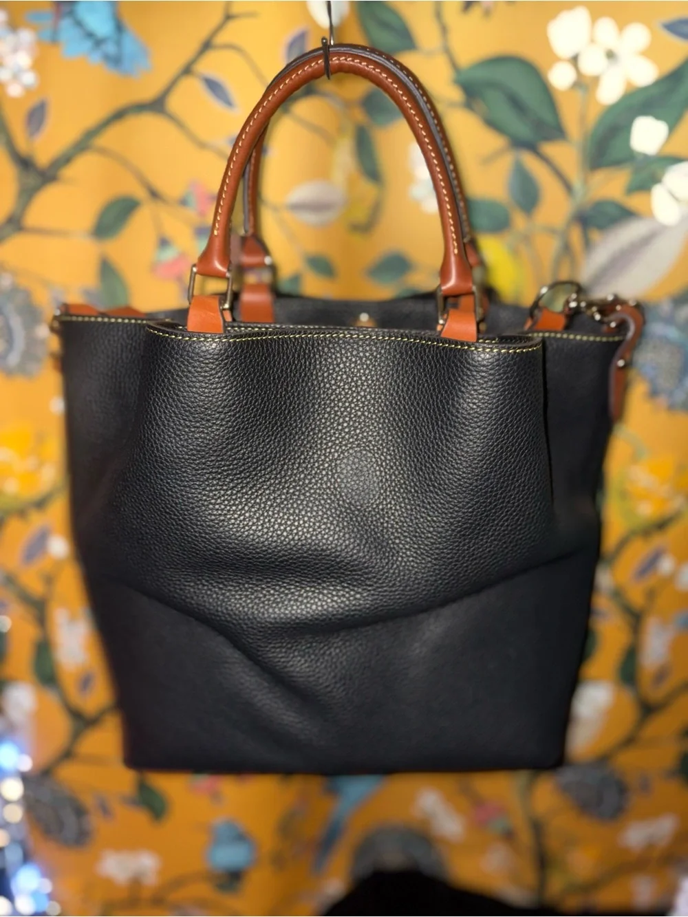 Dooney And Bourke Pebble Leather Black Dawson Satchel Purse